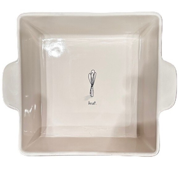 Rae Dunn Sketch BEAT Whisk Square Baking Dish - Picture 11 of 14